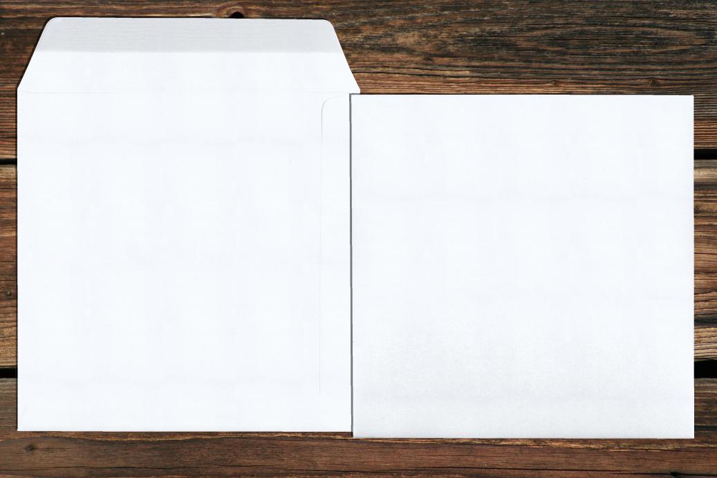 Versandtaschen 190x190 mm Nassklebend Weiß 120 g/qm